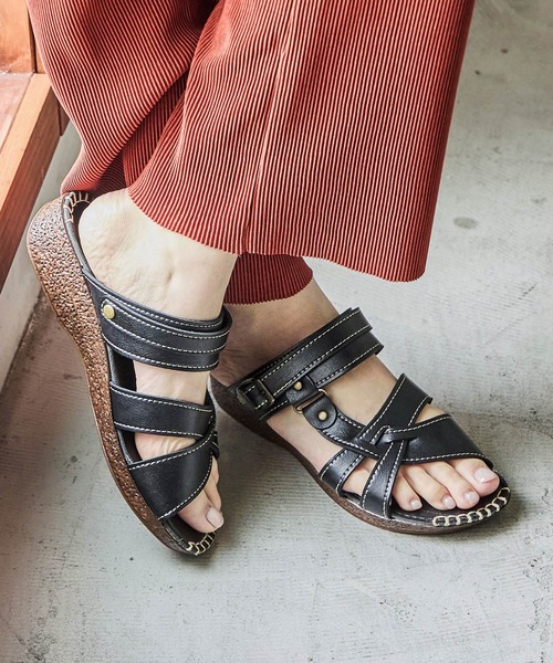 Fashion Letter(ファッションレター)の「日本製 2wayベルトローヒールサンダル 痛くないサンダル(サンダル・レディース・ダークブラウン/キャメル/ブラック/ブルー/ブロンズ・LL/L/M/S)」の21枚目の写真