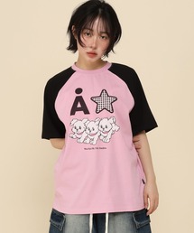 【UNISEX】Wai Kei×ALAND／AロゴスターラグランTシャツ