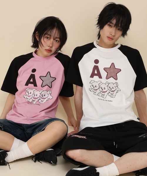 WaiKei(ワイケイ)の「【UNISEX】Wai Kei×ALAND/AロゴスターラグランTシャツ(Tシャツ/カットソー・レディース・ピンク/ライトブルー/アイボリー・MEDIUM/SMALL)」の5枚目の写真
