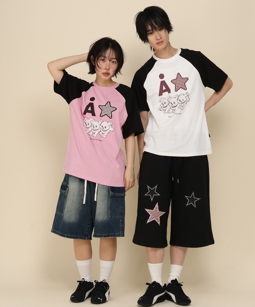 WaiKei(ワイケイ)の「【UNISEX】Wai Kei×ALAND/AロゴスターラグランTシャツ(Tシャツ/カットソー・レディース・ピンク/ライトブルー/アイボリー・MEDIUM/SMALL)」の6枚目の写真