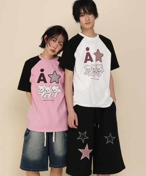 WaiKei(ワイケイ)の「【UNISEX】Wai Kei×ALAND/AロゴスターラグランTシャツ(Tシャツ/カットソー・レディース・ピンク/ライトブルー/アイボリー・MEDIUM/SMALL)」の7枚目の写真
