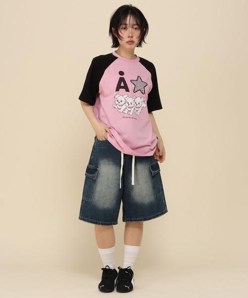 WaiKei(ワイケイ)の「【UNISEX】Wai Kei×ALAND/AロゴスターラグランTシャツ(Tシャツ/カットソー・レディース・ピンク/ライトブルー/アイボリー・MEDIUM/SMALL)」の8枚目の写真