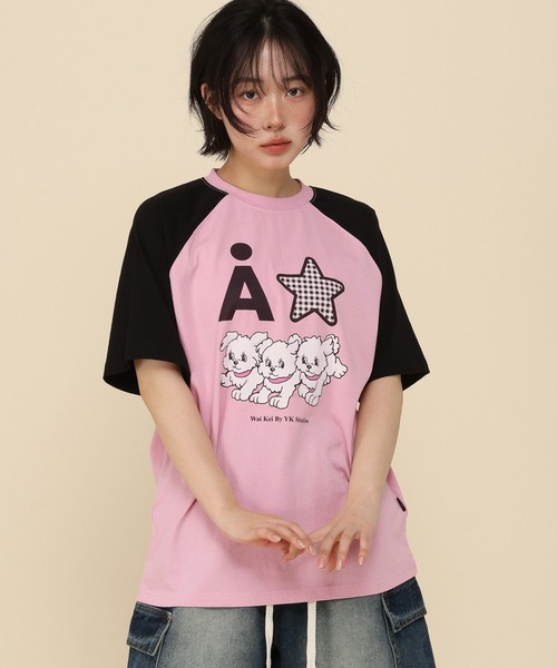 WaiKei(ワイケイ)の「【UNISEX】Wai Kei×ALAND/AロゴスターラグランTシャツ(Tシャツ/カットソー・レディース・ピンク/ライトブルー/アイボリー・MEDIUM/SMALL)」の11枚目の写真
