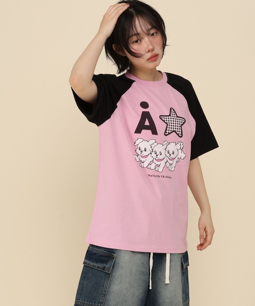 WaiKei(ワイケイ)の「【UNISEX】Wai Kei×ALAND/AロゴスターラグランTシャツ(Tシャツ/カットソー・レディース・ピンク/ライトブルー/アイボリー・MEDIUM/SMALL)」の12枚目の写真