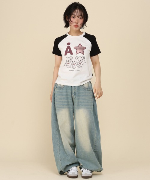 WaiKei(ワイケイ)の「【UNISEX】Wai Kei×ALAND/AロゴスターラグランTシャツ(Tシャツ/カットソー・レディース・ピンク/ライトブルー/アイボリー・MEDIUM/SMALL)」の17枚目の写真