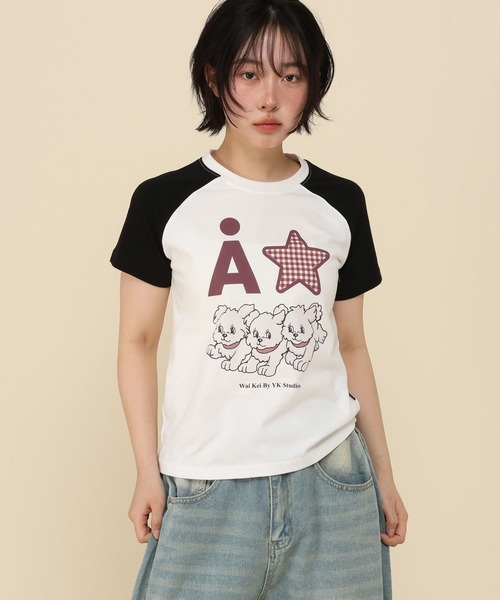 WaiKei(ワイケイ)の「【UNISEX】Wai Kei×ALAND/AロゴスターラグランTシャツ(Tシャツ/カットソー・レディース・ピンク/ライトブルー/アイボリー・MEDIUM/SMALL)」の20枚目の写真