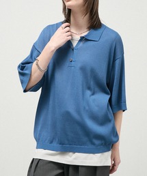 【Alfred Alex】Dry Touch Skipper Knit Polo / コンパクトフィット スキッパーニットポロシャツ