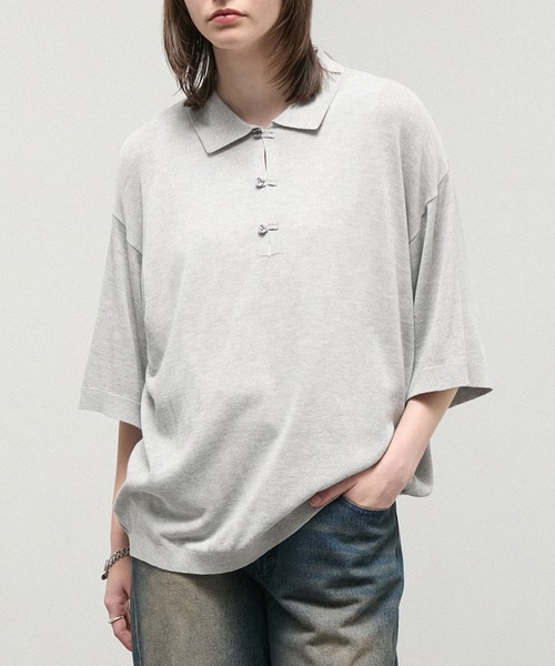 セール】【Alfred Alex】Dry Touch Skipper Knit Polo / コンパクト
