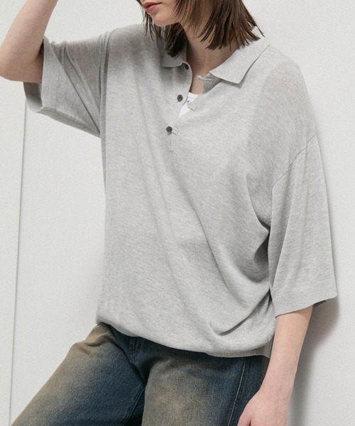 Alfred Alex(アルフレッドアレックス)の「【Alfred Alex】Dry Touch Skipper Knit Polo / コンパクトフィット スキッパーニットポロシャツ(ポロシャツ・メンズ・チャコール/ブルー/ライトグレー/ブラウン系/キャメル・M/L)」の19枚目の写真