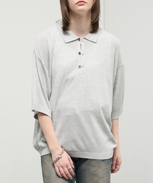 Alfred Alex(アルフレッドアレックス)の「【Alfred Alex】Dry Touch Skipper Knit Polo / コンパクトフィット スキッパーニットポロシャツ(ポロシャツ・メンズ・チャコール/ブルー/ライトグレー/ブラウン系/キャメル・M/L)」の21枚目の写真