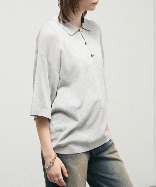 Alfred Alex(アルフレッドアレックス)の「【Alfred Alex】Dry Touch Skipper Knit Polo / コンパクトフィット スキッパーニットポロシャツ(ポロシャツ・メンズ・チャコール/ブルー/ライトグレー/ブラウン系/キャメル・M/L)」の22枚目の写真
