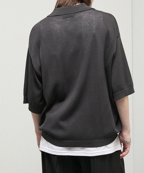 Alfred Alex(アルフレッドアレックス)の「【Alfred Alex】Dry Touch Skipper Knit Polo / コンパクトフィット スキッパーニットポロシャツ(ポロシャツ・メンズ・チャコール/ブルー/ライトグレー/ブラウン系/キャメル・M/L)」の10枚目の写真