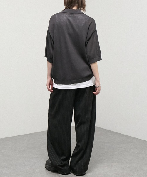 Alfred Alex(アルフレッドアレックス)の「【Alfred Alex】Dry Touch Skipper Knit Polo / コンパクトフィット スキッパーニットポロシャツ(ポロシャツ・メンズ・チャコール/ブルー/ライトグレー/ブラウン系/キャメル・M/L)」の16枚目の写真