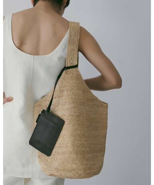 anuke(アンヌーク)の「anuke Raffia Tote Bag(ショルダーバッグ・レディース・ブラック/ベージュ・FREE)」の10枚目の写真