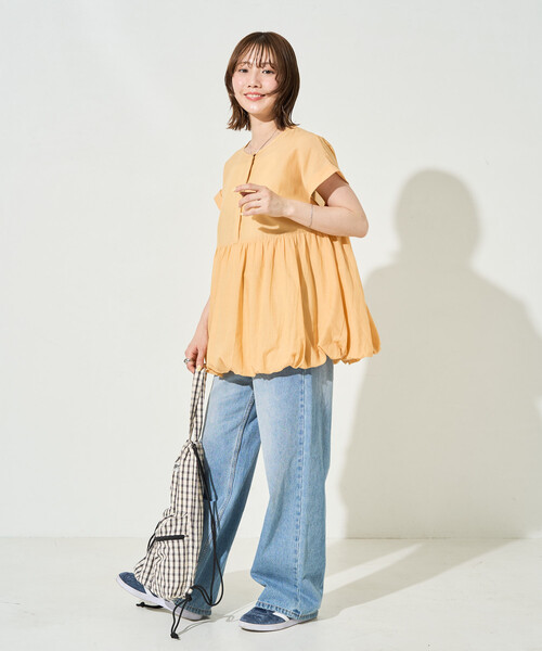 FREAK'S STORE(フリークスストア)の「限定展開 インド シアー ボイル バルーン ノースリーブ ブラウス(シャツ/ブラウス・レディース・オフホワイト/ブラック/ブルーグリーン/サックスブルー/ブラウン/イエロー・フリ-)」の10枚目の写真