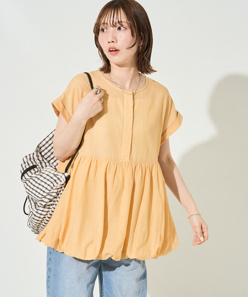 FREAK'S STORE(フリークスストア)の「限定展開 インド シアー ボイル バルーン ノースリーブ ブラウス(シャツ/ブラウス・レディース・オフホワイト/ブラック/ブルーグリーン/サックスブルー/ブラウン/イエロー・フリ-)」の12枚目の写真