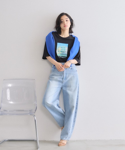 &. NOSTALGIA(アンドドットノスタルジア)の「フォトプリントTシャツ(Tシャツ/カットソー・レディース・オフホワイト/ブラック・M)」の3枚目の写真