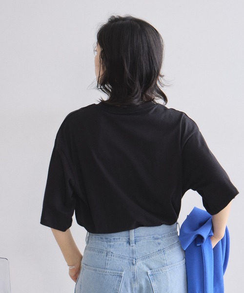 &. NOSTALGIA(アンドドットノスタルジア)の「フォトプリントTシャツ(Tシャツ/カットソー・レディース・オフホワイト/ブラック・M)」の6枚目の写真