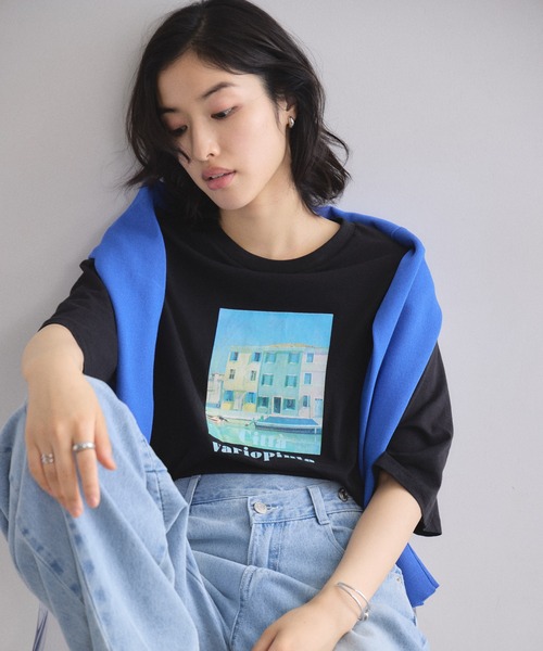 &. NOSTALGIA(アンドドットノスタルジア)の「フォトプリントTシャツ(Tシャツ/カットソー・レディース・オフホワイト/ブラック・M)」の7枚目の写真