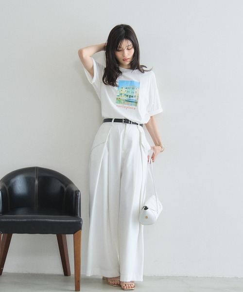 &. NOSTALGIA(アンドドットノスタルジア)の「フォトプリントTシャツ(Tシャツ/カットソー・レディース・オフホワイト/ブラック・M)」の9枚目の写真