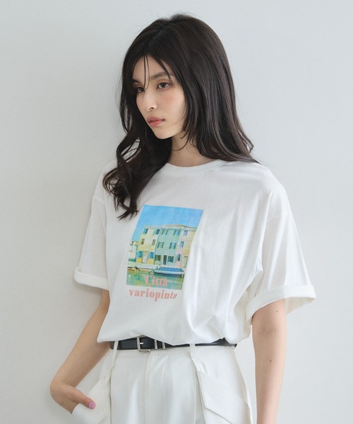 &. NOSTALGIA(アンドドットノスタルジア)の「フォトプリントTシャツ(Tシャツ/カットソー・レディース・オフホワイト/ブラック・M)」の10枚目の写真