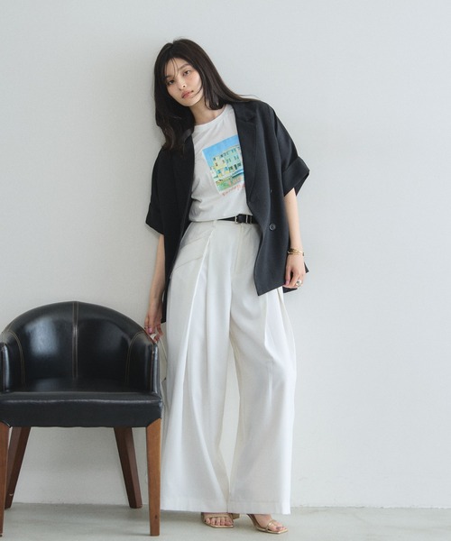&. NOSTALGIA(アンドドットノスタルジア)の「フォトプリントTシャツ(Tシャツ/カットソー・レディース・オフホワイト/ブラック・M)」の13枚目の写真