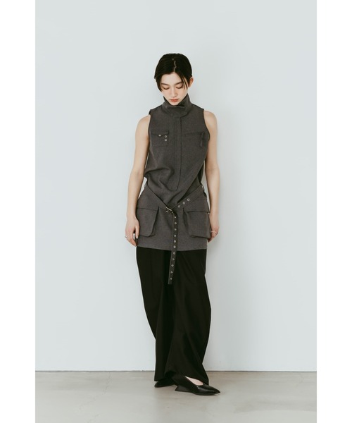 Knuth Marf（クヌースマーフ）の「stand neck mini dress（ワンピース・レディース・ストライプ/グレー・FREE）」の7枚目の写真