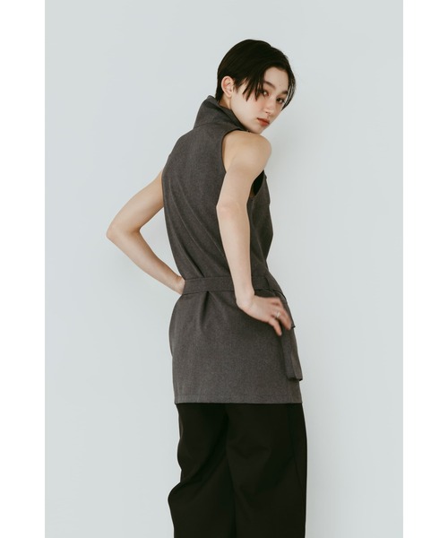 Knuth Marf（クヌースマーフ）の「stand neck mini dress（ワンピース・レディース・ストライプ/グレー・FREE）」の8枚目の写真