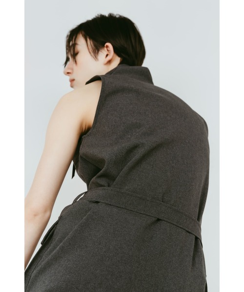 Knuth Marf（クヌースマーフ）の「stand neck mini dress（ワンピース・レディース・ストライプ/グレー・FREE）」の9枚目の写真