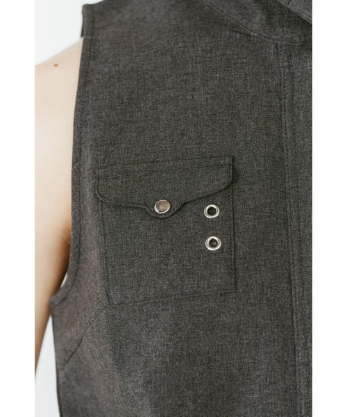 Knuth Marf（クヌースマーフ）の「stand neck mini dress（ワンピース・レディース・ストライプ/グレー・FREE）」の13枚目の写真