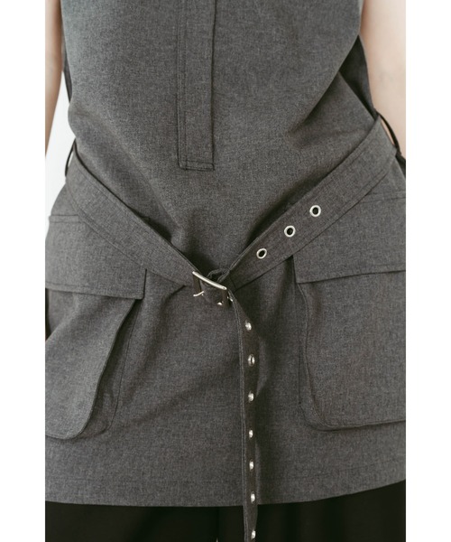 Knuth Marf（クヌースマーフ）の「stand neck mini dress（ワンピース・レディース・ストライプ/グレー・FREE）」の14枚目の写真