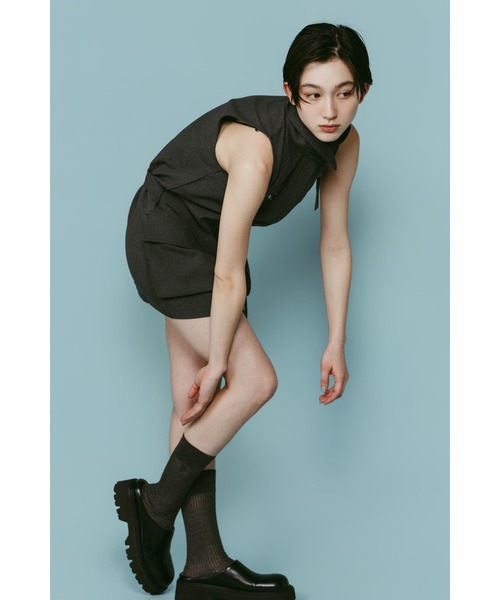 Knuth Marf（クヌースマーフ）の「stand neck mini dress（ワンピース・レディース・ストライプ/グレー・FREE）」の16枚目の写真