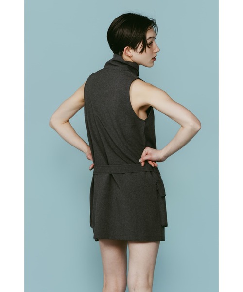 Knuth Marf（クヌースマーフ）の「stand neck mini dress（ワンピース・レディース・ストライプ/グレー・FREE）」の17枚目の写真