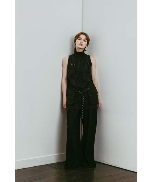 Knuth Marf（クヌースマーフ）の「stand neck mini dress（ワンピース・レディース・ストライプ/グレー・FREE）」の19枚目の写真