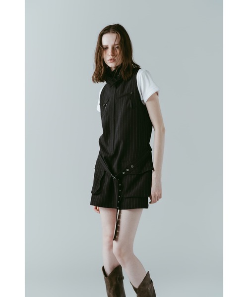Knuth Marf（クヌースマーフ）の「stand neck mini dress（ワンピース・レディース・ストライプ/グレー・FREE）」の20枚目の写真