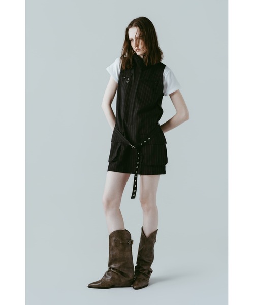 Knuth Marf（クヌースマーフ）の「stand neck mini dress（ワンピース・レディース・ストライプ/グレー・FREE）」の21枚目の写真
