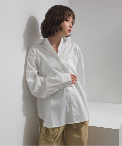 OandI(オーアンドアイ)の「スリーブアレンジドレープシャツ(シャツ/ブラウス・レディース・サックスブルー/ベージュ/ブラック/オフホワイト・FREE)」の9枚目の写真