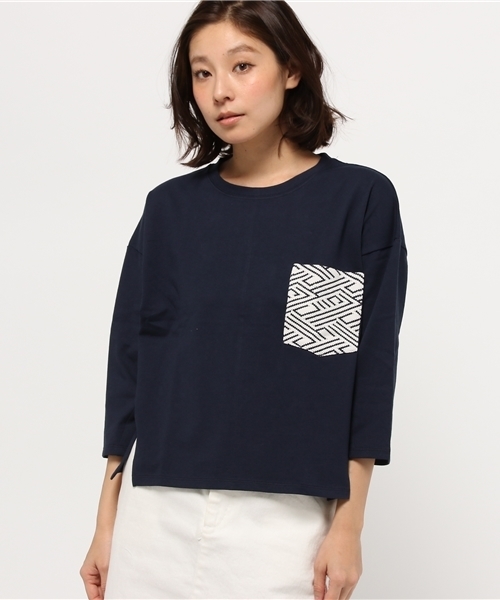 GLOBAL WORK（グローバルワーク）の「コットンポケツキプルオーバー7分袖/709465（Tシャツ/カットソー・レディース・グレー/ネイビー/ブラウン/ホワイト系その他/ライトピンク・LARGE/MEDIUM）」の4枚目の写真