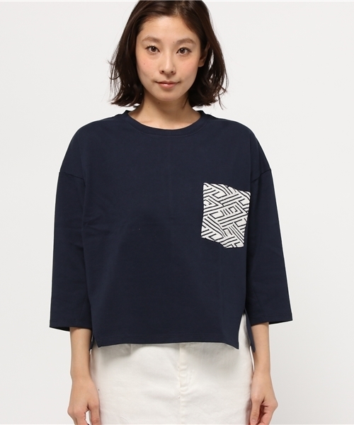 GLOBAL WORK（グローバルワーク）の「コットンポケツキプルオーバー7分袖/709465（Tシャツ/カットソー・レディース・グレー/ネイビー/ブラウン/ホワイト系その他/ライトピンク・LARGE/MEDIUM）」の6枚目の写真