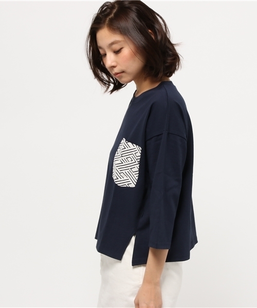 GLOBAL WORK（グローバルワーク）の「コットンポケツキプルオーバー7分袖/709465（Tシャツ/カットソー・レディース・グレー/ネイビー/ブラウン/ホワイト系その他/ライトピンク・LARGE/MEDIUM）」の7枚目の写真