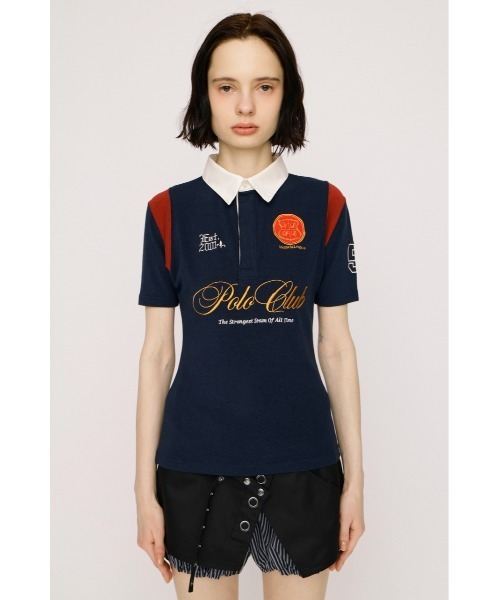 SLY(スライ)の「POLO UNIFORM TOPS ポロユニフォームトップス 夏服(ポロシャツ・レディース・ネイビー/ブラック・FREE)」の11枚目の写真