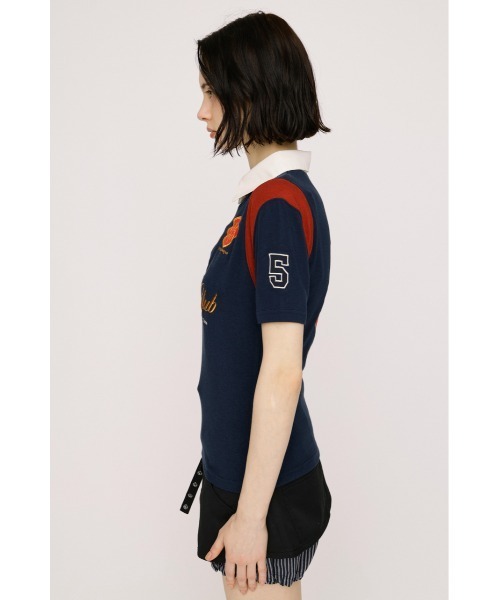 SLY(スライ)の「POLO UNIFORM TOPS ポロユニフォームトップス 夏服(ポロシャツ・レディース・ネイビー/ブラック・FREE)」の12枚目の写真