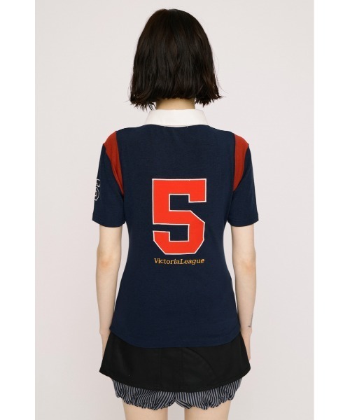 SLY(スライ)の「POLO UNIFORM TOPS ポロユニフォームトップス 夏服(ポロシャツ・レディース・ネイビー/ブラック・FREE)」の13枚目の写真