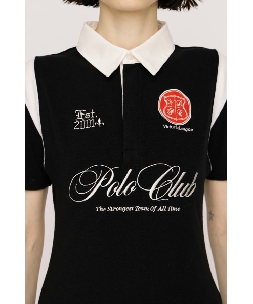 SLY(スライ)の「POLO UNIFORM TOPS ポロユニフォームトップス 夏服(ポロシャツ・レディース・ネイビー/ブラック・FREE)」の7枚目の写真