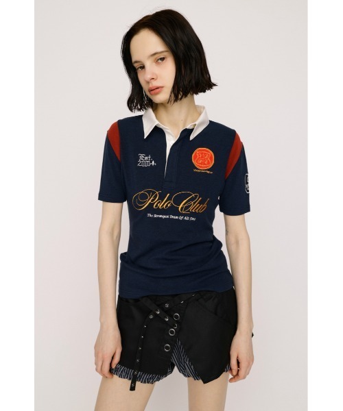 SLY(スライ)の「POLO UNIFORM TOPS ポロユニフォームトップス 夏服(ポロシャツ・レディース・ネイビー/ブラック・FREE)」の8枚目の写真
