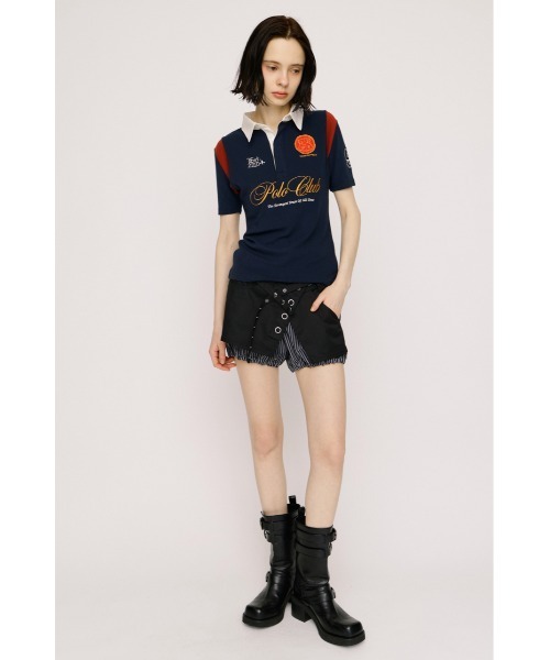 SLY(スライ)の「POLO UNIFORM TOPS ポロユニフォームトップス 夏服(ポロシャツ・レディース・ネイビー/ブラック・FREE)」の9枚目の写真