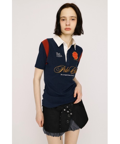 SLY(スライ)の「POLO UNIFORM TOPS ポロユニフォームトップス 夏服(ポロシャツ・レディース・ネイビー/ブラック・FREE)」の10枚目の写真