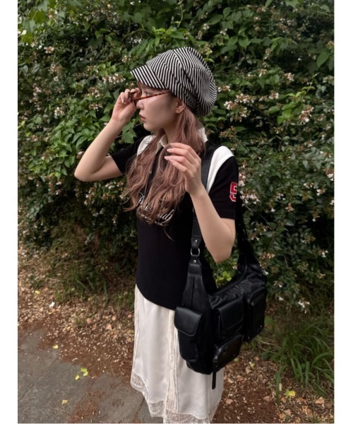 SLY(スライ)の「POLO UNIFORM TOPS ポロユニフォームトップス 夏服(ポロシャツ・レディース・ネイビー/ブラック・FREE)」の18枚目の写真