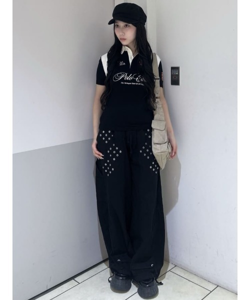SLY(スライ)の「POLO UNIFORM TOPS ポロユニフォームトップス 夏服(ポロシャツ・レディース・ネイビー/ブラック・FREE)」の17枚目の写真