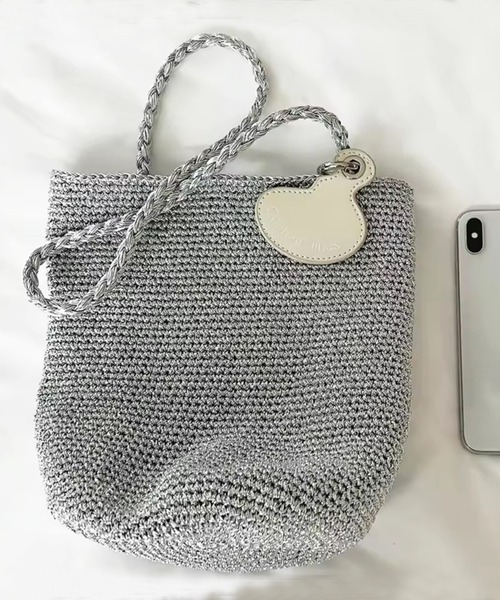 enlit（エンリット）の「【 elint 】 バケツ型 編み ショルダーバッグ（ショルダーバッグ・レディース・ゴールド/ブラウン/シルバー/レッド/ブルー・FREE）」の16枚目の写真